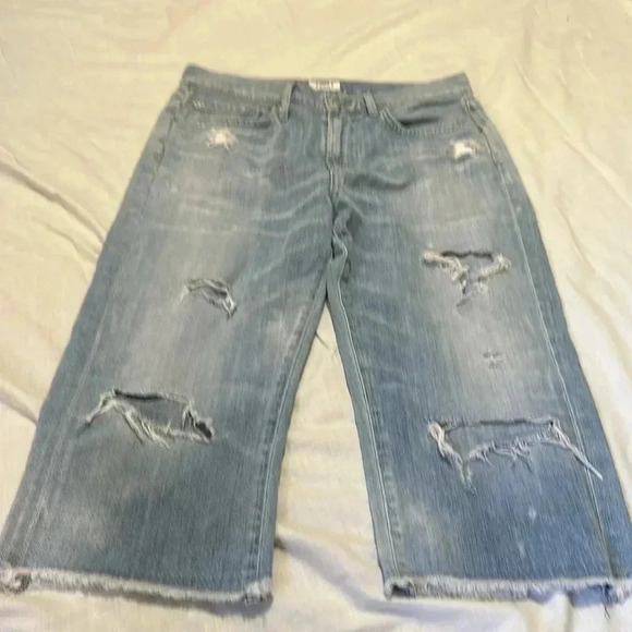 Agolde Dakota Relaxed Skater Short Jeans Denim Distressed Size 28 - Picture 3 of 9